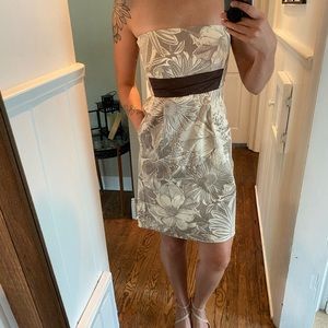 Maeve Strapless Brown Floral Dress